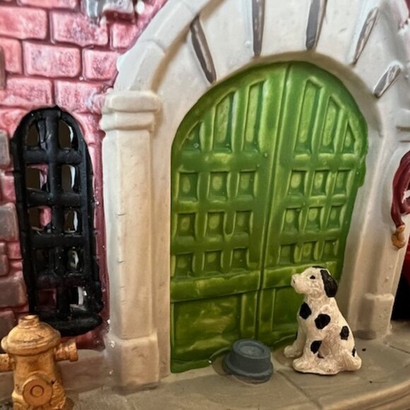 Lemax 2019 Ceramic Caddington Fire Brigade (95520) Lighted Firehouse - 9' Tall - Picture 6 of 14